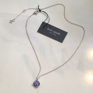 Kate Spade Silver Tone Pop Of Joy Pendant Necklace Blue & Purple Crystal NWT